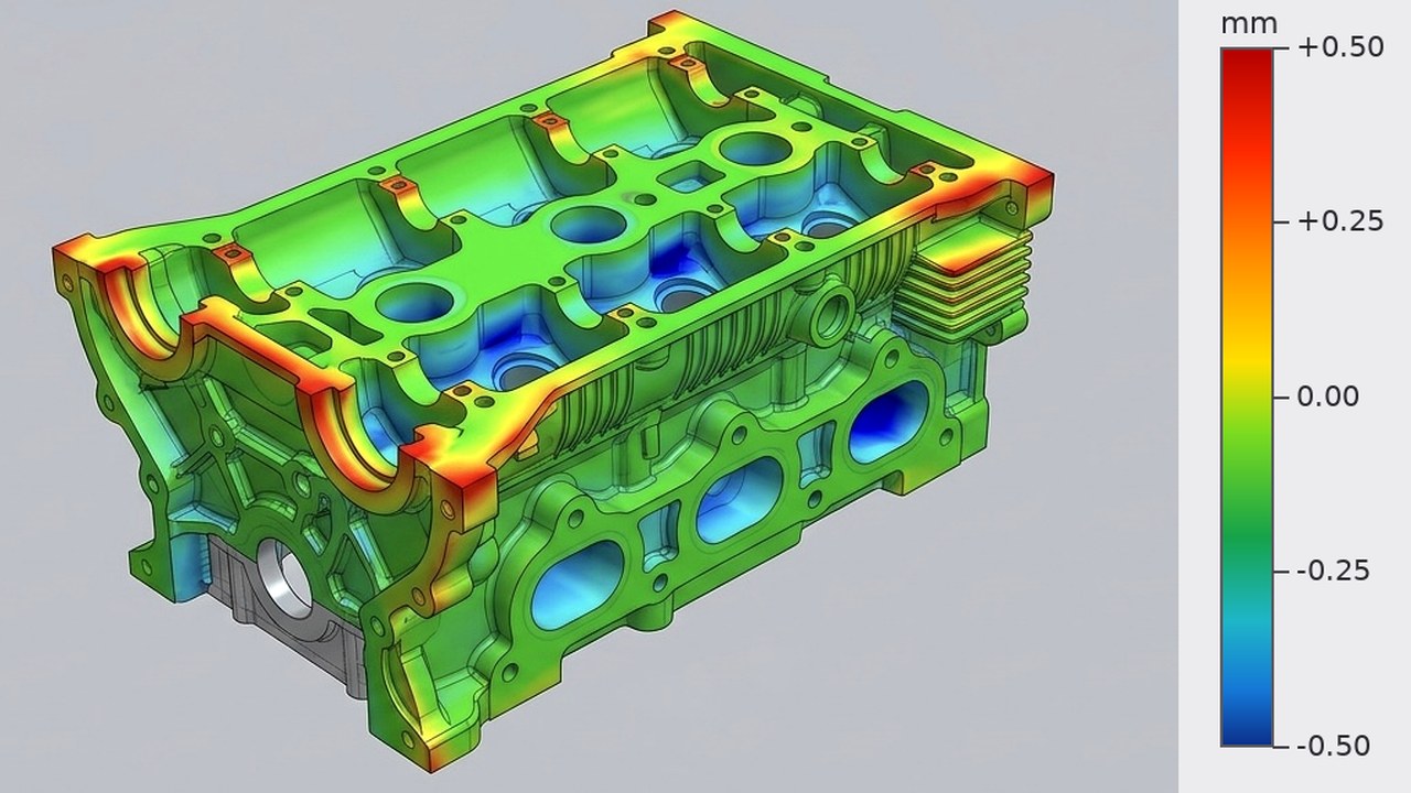 Soll-Ist-Vergleich – farbige CAD-Abweichungsanalyse